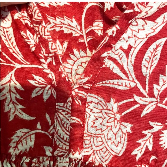 Daughters of India Kyra mini dress in saffron red. - Picture 10 of 10